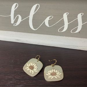 Laurel Burch “Nile Lily” Earrings -1980s Vintage